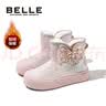 百丽（Belle）童鞋儿童雪地靴冬季加绒保暖棉鞋女童时尚公主靴子 粉色33 实拍图