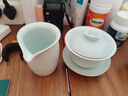 左茗右器 青瓷盖碗茶杯 景德镇陶瓷三才杯 泡茶碗 功夫茶具家用泡茶器 富贵粉青盖碗+2杯+公道杯 实拍图