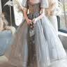 彬单女童礼服公主裙中大童花童婚纱长款儿童钢琴演出服YY02 灰色 150  实拍图