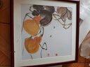 紫腾随轩齐白石装饰画新中式客厅背景墙面挂画卧室饭厅餐厅水墨虾壁画 寿桃A款 50*50cm红木色实木框 实拍图