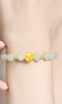 中国黄金CHINA GOLD四叶草黄金手链足金和田玉手串七夕情人节礼物送女友老婆生日实用 足金四叶草和田玉手串-可刻字 实拍图