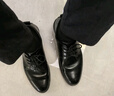 海澜之家HLA皮鞋男士商务透气休闲德比鞋子男HAAPXM3DAO189 黑色39 实拍图
