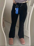 真维斯（JEANSWEST）牛仔裤女秋季复古穿搭时尚微喇裤高腰小个子马蹄裤黑色M 实拍图