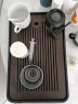 赏福茶盘家用轻奢现代小型沥储水式茶台功夫茶具竹茶盘简约托盘 竹色-长条长方盘（黑底）小号 【尺寸看图标注】 实拍图