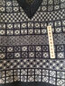 无印良品（MUJI）女式 美利奴羊毛 图案编织 V领背心 马甲针织衫休闲百搭 BA1ODA3A 藏青色图案 S（155/80A） 实拍图