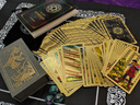 渔迈韦特塔罗牌正版全套2025新款PVC韦特经典塔罗牌tarot78张塑料防水 花黑背金箔色PVC+梅塔特隆水晶格桌布 实拍图