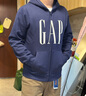 Gap男女装印花字母logo抓绒连帽卫衣休闲660128外套 海军蓝 165/88A(S) 亚洲尺码 实拍图
