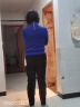 哥弟真的好（GIRDEAR）女装烟管领金属扣羊毛葱纱针织衫女A301144 宝蓝 L (4码) 实拍图