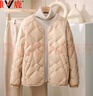 雅鹿2025新款轻薄羽绒服女短款小个子百搭内胆内外穿保暖女士冬季外套 米白 XL 建议145-165斤 实拍图