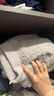 ubras【虞书欣同款】兔绒绒开襟家居服套装厚款女加绒睡衣冬季女 【长袖长裤套装】拿铁灰色 XL 实拍图