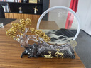 赟娅新中式发财树流沙画沙漏摆件客厅玄关办公室高档家居装饰乔迁礼品 响铃透明发财树-灰色【礼盒款】 实拍图