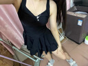 尤克达蒂（yookdd）泳衣女款泡温泉遮肉保守连体裙式显瘦高级感长袖两件套游泳装 纯欲连体泳衣【黑色】 均码 【建议80-120斤】 实拍图