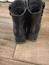 意尔康女靴羊皮粗跟气质通勤及踝靴加绒保暖短靴女 14734W 黑色   36 实拍图