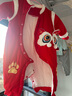 欢喜小熊宝宝连体衣冬季夹棉外出爬服冬天红色新年棉服婴儿满月百天哈衣 实拍图