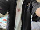 楠子汉刺绣牛仔七分袖衬衫男港风夏季潮流宽松衬衣感休闲外套痞帅上衣 黑灰色 XXL 实拍图