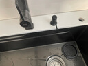 浪鲸（SSWW）厨房水槽枪灰色纳米不锈钢台下盆洗碗池洗菜盆家用一体大单槽TK12 80×46雨幕龙头+皂液器 实拍图