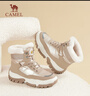 骆驼（CAMEL）雪地靴女潮搭撞色鞋面拼接厚底系带保暖靴 L23W275060 杏色 38 实拍图