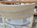 实木广岛椅总统椅白蜡木餐椅休闲椅子北欧客餐厅桌椅靠背椅洽谈椅 原木色+灰绿色油蜡皮坐垫 实拍图
