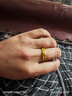 赛菲尔黄金戒指足金古法金花丝珍珠戒指送女友老婆生日礼物 约4.00克 实拍图