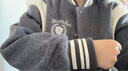 森马（Semir）外套女刺绣拼接撞色宽松夹克2024冬季仿毛呢棒球服109724108004 实拍图