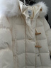 森马（Semir）陈都灵同款羽绒服女长款甜美风保暖外套可拆卸大毛领2024年冬新款 奶白（白鸭绒）10501 XS 实拍图