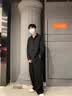 衬衫男士春夏季长袖垂感高级感宽松休闲黑色衬衣男长袖冰丝寸衫潮 C054黑色 常规 2XL 实拍图