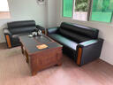 骏御 办公沙发简约现代商务接待室会客单人三人位办公室茶几组合套装 三人位+002功夫茶几 实拍图