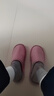 洁丽雅棉拖鞋女士春秋季情侣室内家居家用防滑透气静音亚麻拖鞋男款四季 红色 40-41 （适合39-40码） 实拍图