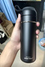 JRINKTEEA茶水分离保温杯男士316不锈钢无缝内胆闷泡焖茶保暖杯户外车载 Q15绅士黑（316不锈钢）400ml 实拍图