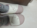 乐拖侧脸熊 棉拖鞋女秋冬季防水保暖厚底棉鞋情侣居家拖鞋 粉色36-37 实拍图