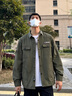 吉普（JEEP）衬衫男春秋季长袖衬衣男士工装外套宽松休闲衣服男装 军绿 XL  实拍图