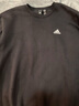 adidas情侣款休闲宽松抓绒圆领长袖卫衣套头衫男女阿迪达斯轻运动   黑色/白   L 实拍图