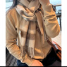 MITHAOL KUSC【100%澳洲羊毛】围巾女秋冬保暖披肩女士围脖生日新年礼物送女生 驼咖格【高档礼盒装】 实拍图