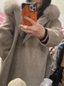 VEROMODA毛呢大衣女2024早秋新款狐狸毛领双面呢纯绵羊毛中长款大衣 浅麻纱色加花色 常规 XL 晒单实拍图
