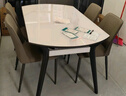 全友家居 轻奢风圆餐桌椅组合钢化玻璃可折叠功能客厅家用吃饭桌子 实拍图