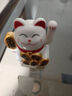 吉猫堂太阳能小招财猫摆件家居办公桌面自动摇手发财猫汽车车载中控装饰 【白色】千万两太阳能招财猫 实拍图