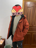 鸭鸭（YAYA）【王一博同款】户外登山羽绒服男士2024冬季新款短款加厚外套YX 橘色 3XL /190 实拍图