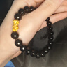石玥珠宝精品8mm黑玛瑙手串本命年护身符黄金貔貅转运珠水晶手链男女士款 实拍图