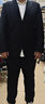 罗蒙（ROMON）西服男士小西装外套职业正装修身休闲伴郎服 黑色6XL 实拍图