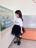 moonkids女童网纱半身裙蓬蓬裙2025春夏新款儿童短裙公主半裙黑色夏季裙子 4403黑色 100 实拍图