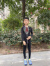 准者儿童健身服训练跑步透气速干高弹紧身衣裤打底衫中小学生篮球套装 套装  纯黑/灰134T-1+135T-1 M (140) 实拍图