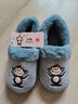 BAIHOU白猴保暖棉鞋情侣冬季家居室内包跟毛绒棉拖儿童 M-191蓝色34-35 实拍图