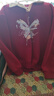 真维斯（JEANSWEST）卫衣女外套春秋冬季新款polo领撞色宽松上衣服女生长袖设计感女装 加绒 酒红 淡彩蝴蝶 M 【推荐体重101-120斤】 实拍图
