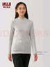 无印良品（MUJI）女式 起毛罗纹编织半高领长袖T恤 上衣打底衫女款内搭春秋女装 浅灰色 4A L （165/88A） 实拍图