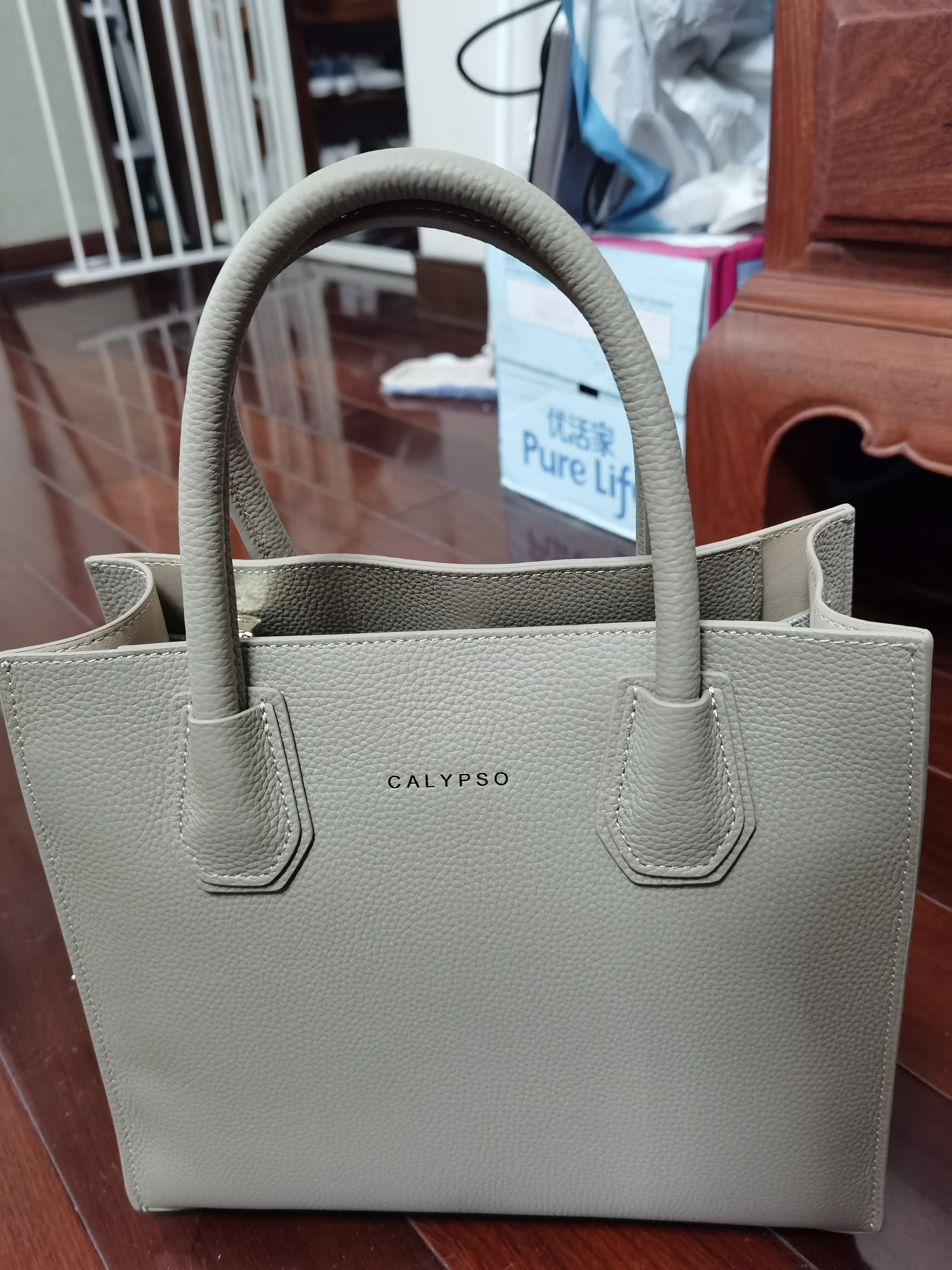 卡里普斯（CALYPSO）包包女头层牛皮手提包2026通勤托特包小众设计高级感女包送礼物 大象灰 实拍图