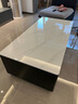 御季实木北欧黑色岩板长方形茶几桌客厅家用简约现代轻奢高级大小户型 120亮面鱼肚白(双侧4抽屉) 实拍图