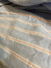 无印良品（MUJI） 女式 无侧缝双层纱织睡衣女士家居服春秋纯棉条纹格纹长袖 女款 浅蓝色条纹 L (上装165/88A下装165/70A) 实拍图
