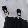 ZHR乐福鞋女时尚镜面百搭水钻女鞋厚底增高黑色皮鞋女 JF76 黑色 37  实拍图