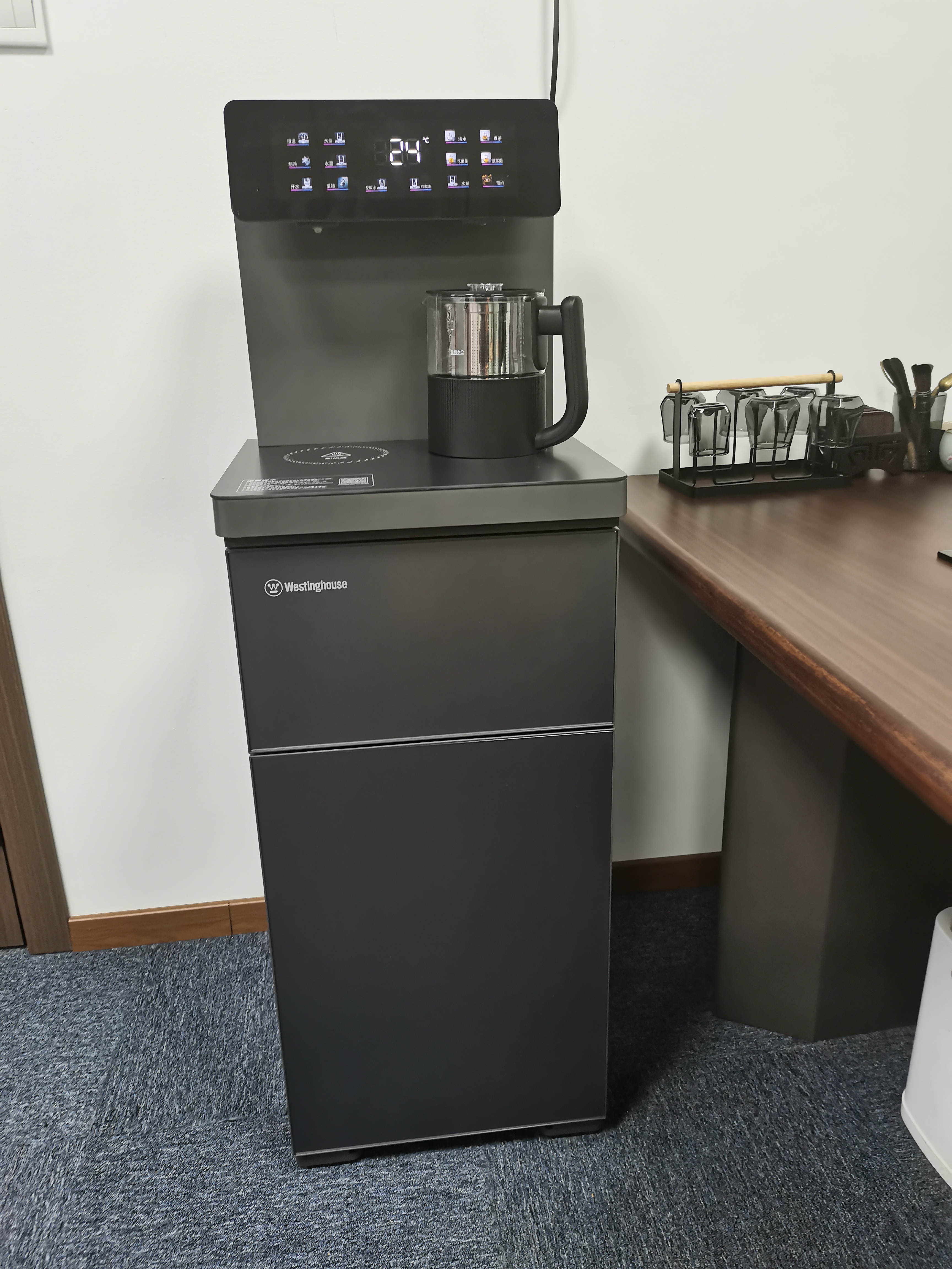 西屋茶吧机家用即热式饮水机下置式上水冷热两用烧水煮茶养生立式一体机高端智能双温双出水客厅办公室 WFH-T3401D 制热型 实拍图