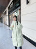 艾莱依（ERAL）羽绒服女士温暖连帽长款羽绒服女冬季设计感鸭绒外套 炭黑-升级款-修身版 M 160【建议120-140斤】 实拍图